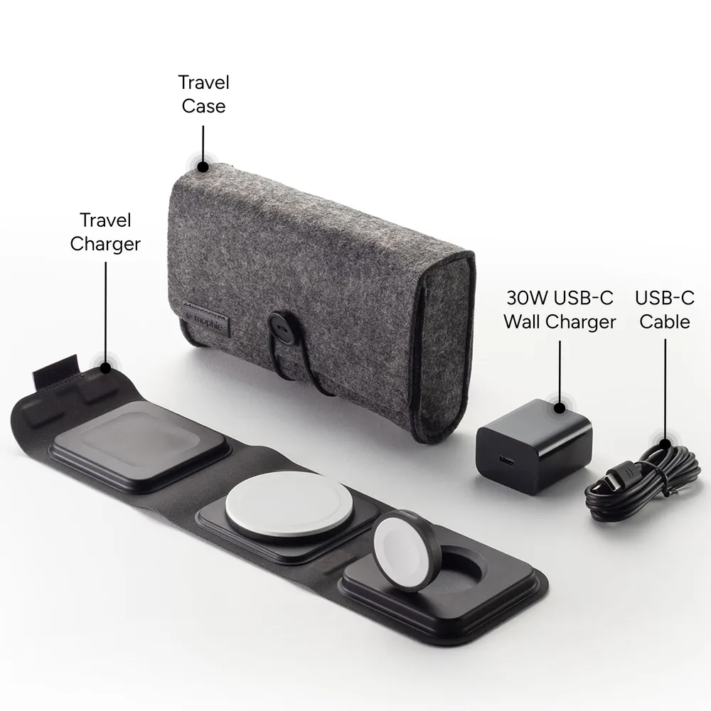 شارژر همه کاره سفری Mophie 3-in-1 Travel Charger